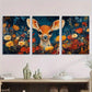 3pcs Cute Deer Colourful Flowers Metal Print Ready to Hang Art