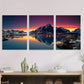3pcs Scenic Mountain Sunset Landscape Modern Wall Art Set Canvas Framed 40x60cm - High Quality Print 100% Australian Made Wall Canvas Ready to Hang