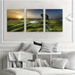 3pcs Murals Plants Sunrise Natural Metal Print Ready to Hang Art