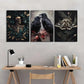 3pcs Animals on Dark Background Gothic Art Metal Print Ready to Hang Art