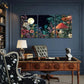 3pcs Enchanting Floral Fantasy with Red Mushroom Metal Print Ready to Hang Art