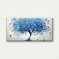 Blue White Tree Abstract Wall Art Canvas Office Home Room Framed 80x45cm