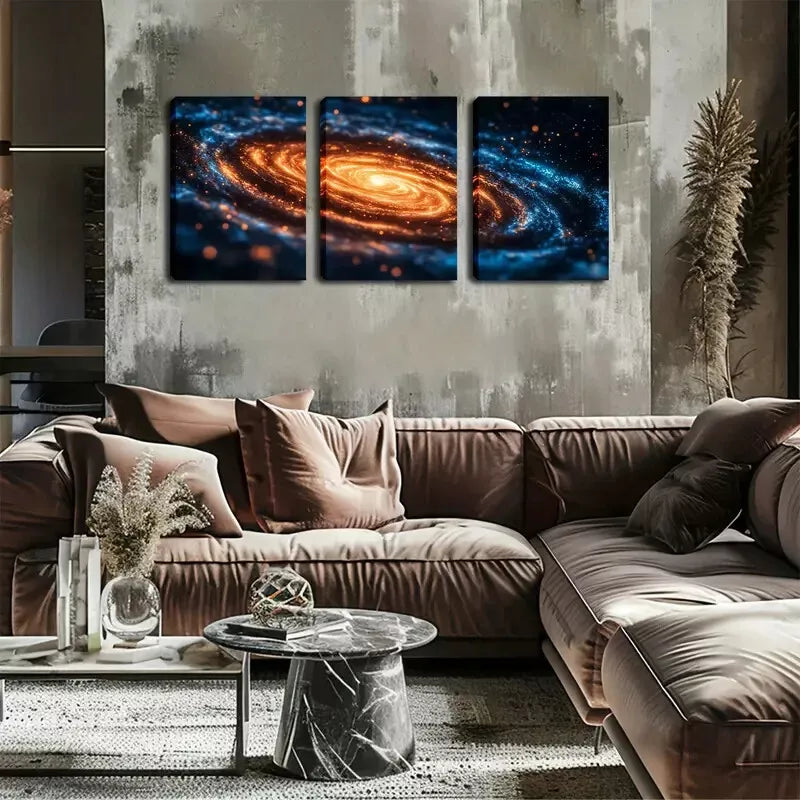 3pcs Home Of Mankind, Galaxy Wall Art Set Canvas Framed 40x60cm - High Quality Print 100% Australian Made Wall Canvas Ready to Hang