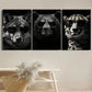 3pcs Wolf Bear Cheetah Wearing Fashion Glasses Metal Print Ready to Hang Art