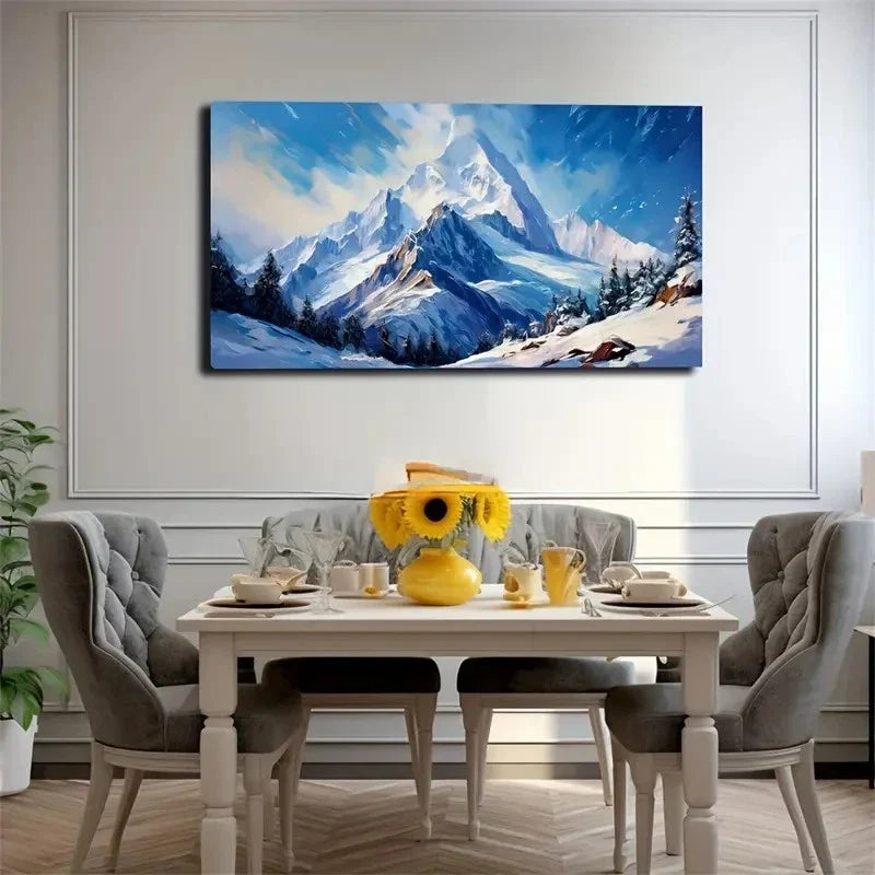 Large Snow Mountain Modern Wall Art Canvas Office Home Room Framed 120x60cm