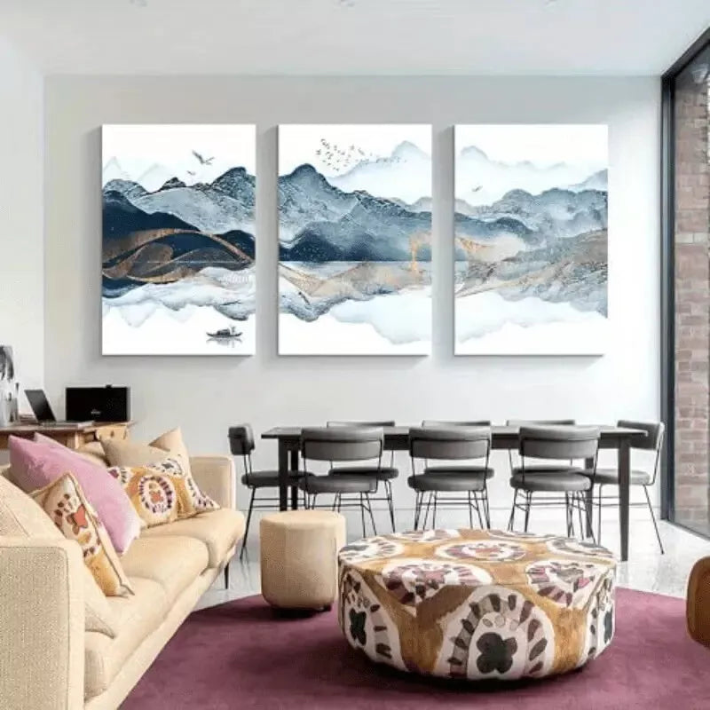 3pcs Abstract Watercolor Canvas Framed 40x60cm - High Quality Print 100% Australian Made Wall Canvas Ready to Hang