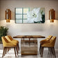 White Lilies & Green Leaves Wall Art Canvas Office Home Room Framed 120x60cm