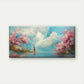 River Landscape with Pink Petal Wall Art Canvas Office Home Room Framed 120x60cm