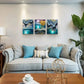 3pcs Golden Deer & Ocean Landscape  Metal Print Ready to Hang Art