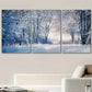 3pcs Deep Blue Abstract Mountain Plants & Flowers Metal Print Ready to Hang Art