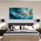 Floral Abstract Golden Ethereal Wall Art Canvas Office Home Room Framed 120x60cm