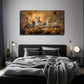 Leopard Family Wall Art Canvas Office Home Room Framed 120x60cm