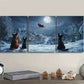 3pcs The dog looks at Santa Claus Metal Print Ready to Hang Art