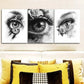 3pcs The clock in the eye Art Painting Metal Print Ready to Hang Art