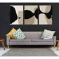 3pcs Black and Beige Boho Black Lines Neutral Metal Print Ready to Hang Art