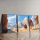 3pcs Camel Train Theme Pyramids Nature   Wall Art Set Canvas Framed 40x60cm - High Quality Print 100% Australian Made Wall Canvas Ready to Hang
