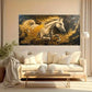 Abstract Yellow Horse wall canvas office home room framed 120x60cm