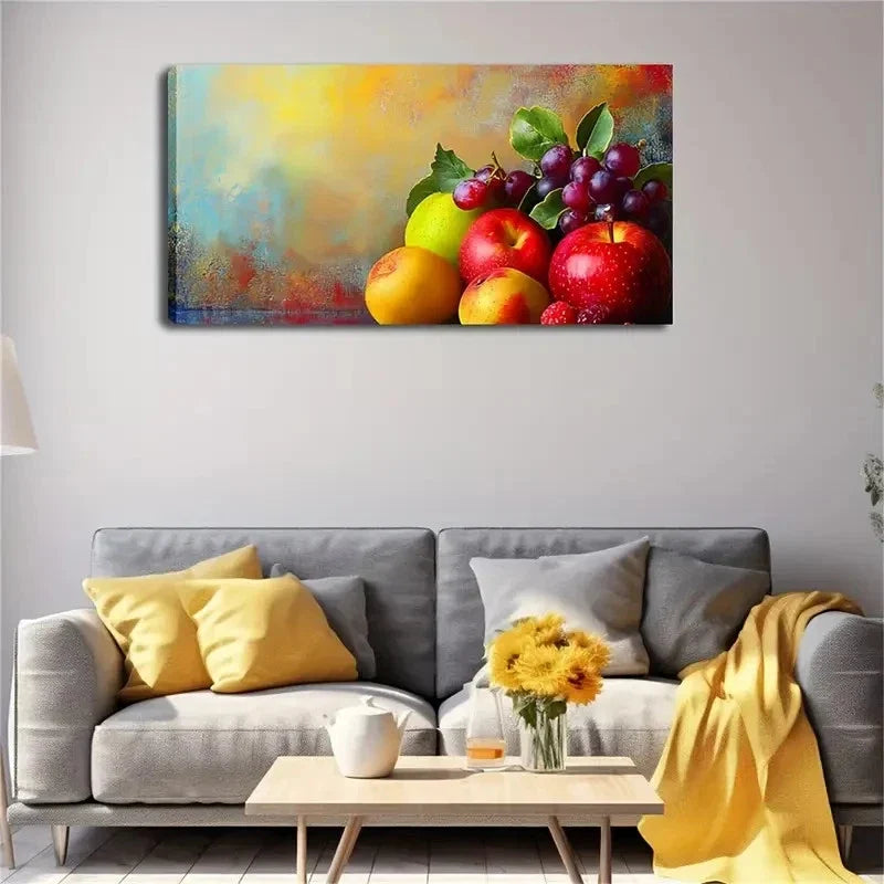 Still Life With Apples Oranges Wall Art Canvas Office Home Room Framed 120x60cm