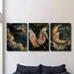 3pcs Abstract night, magic shine in hand, Metal Print Ready to Hang Art