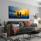 Silhouettes Of Two Women Wall Art Canvas Office Home Room Framed 120x60cm