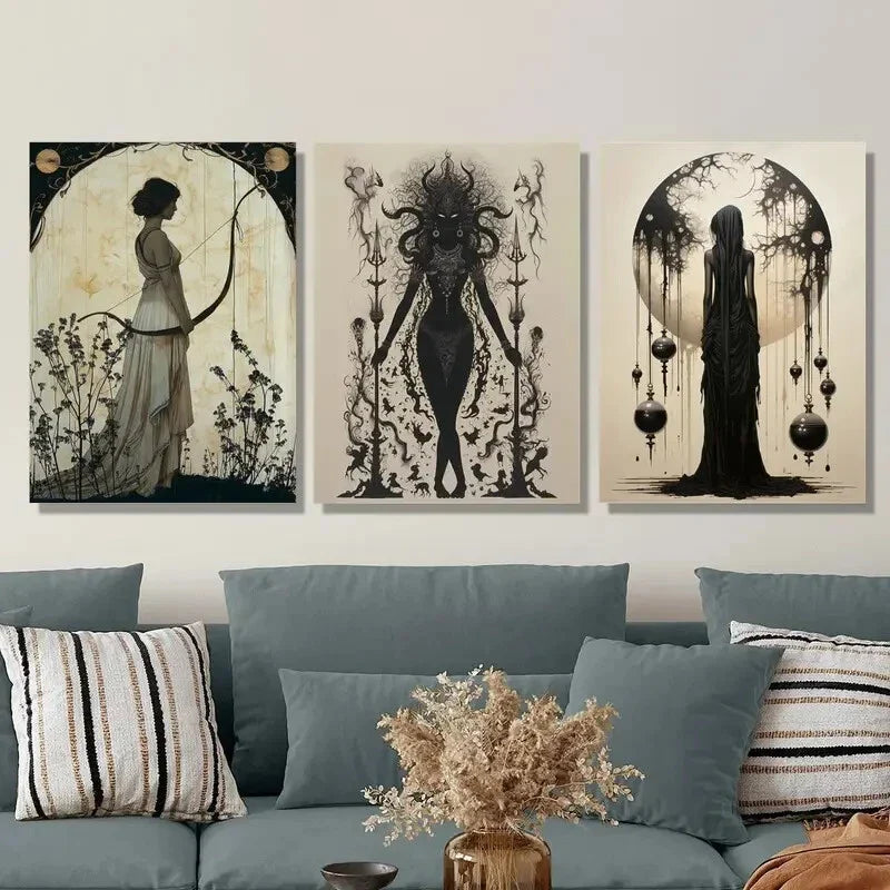 3pcs Goddess Kalima Metal Print Ready to Hang Art