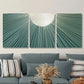 3pcs Abstract Teal Lines, Metal Print Ready to Hang Art