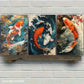 3pcs Vibrant Koi Fish Pond Contemporary Scenes Metal Print Ready to Hang Art