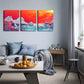 3pcs Vibrant Sunset Coastal Landscape Wall Art Set Canvas Framed 40x60cm - High Quality Print 100% Australian Made Wall Canvas Ready to Hang