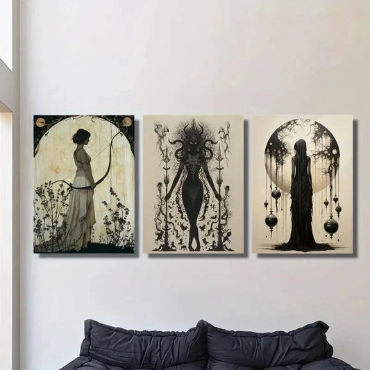 3pcs Goddess Kalima Metal Print Ready to Hang Art