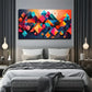 Square Graphics Wall Art Canvas Office Home Room Framed 80x45cm
