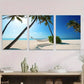 3pcs Tropical Beach Scene Paradise with Hammock Metal Print Ready to Hang Art