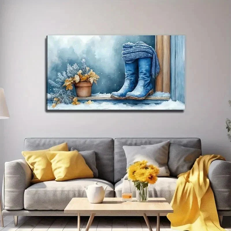 Modern Bohemian Style Wall Art Canvas Office Home Room Framed 80x45cm