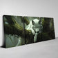 3pcs White Wolf with Lush Green Foliage Wall Art Set Canvas  Framed 40x60cm - High Quality Print 100% Australian Made Wall Canvas Ready to Hang