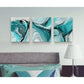 3pcs Painting Abstract Teal Metal Print Ready to Hang Art
