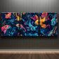 3pcs Vibrant Glowing Fish Metal Print Ready to Hang Art