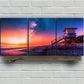 3pcs Beach View Wooden Home Sunset Metal Print Ready to Hang Art
