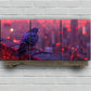 3pcs City Bird's Eye View Pink & Purple Themed Metal Print Ready to Hang Art