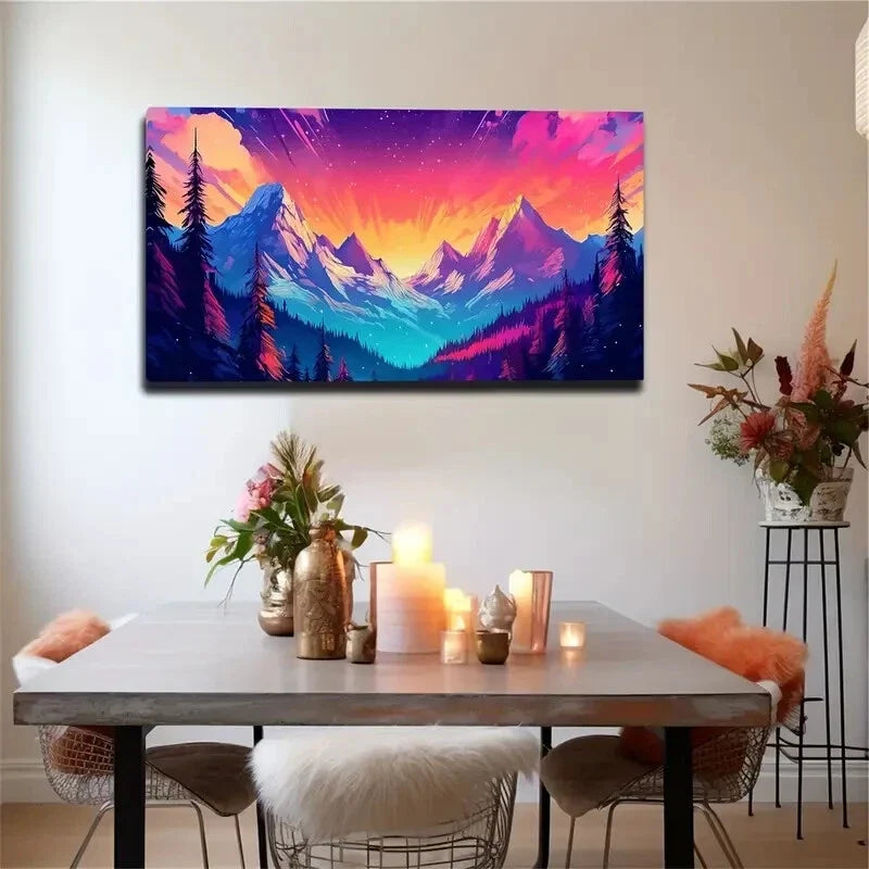 Realistic Winter Spring Lands Wall Art Canvas Office Home Room Framed 120x60cm
