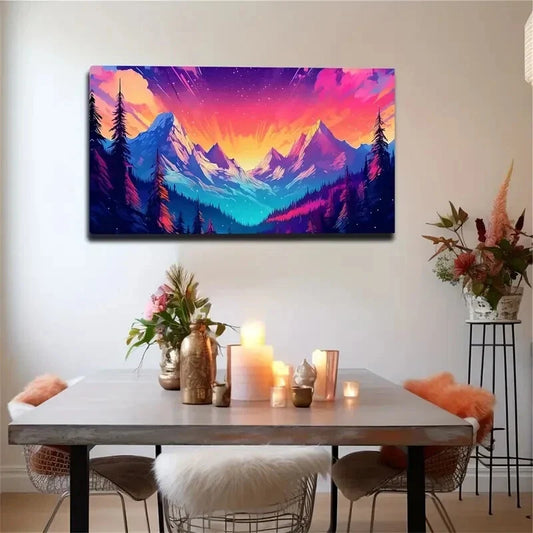 Realistic Winter Spring Lands Wall Art Canvas Office Home Room Framed 120x60cm