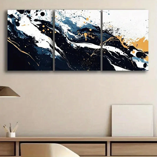 3pcs Luxurious Abstract Black with Gold Accent 3pcs Elegant Blue & White Floral Design Metal Print Ready to Hang ArtPrint Ready to Hang Art (Copy)