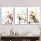3pcs  plant and flower illustration in vase, Metal Print Ready to Hang Art