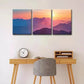 3pcs  sunset mountain range, Metal Print Ready to Hang Art