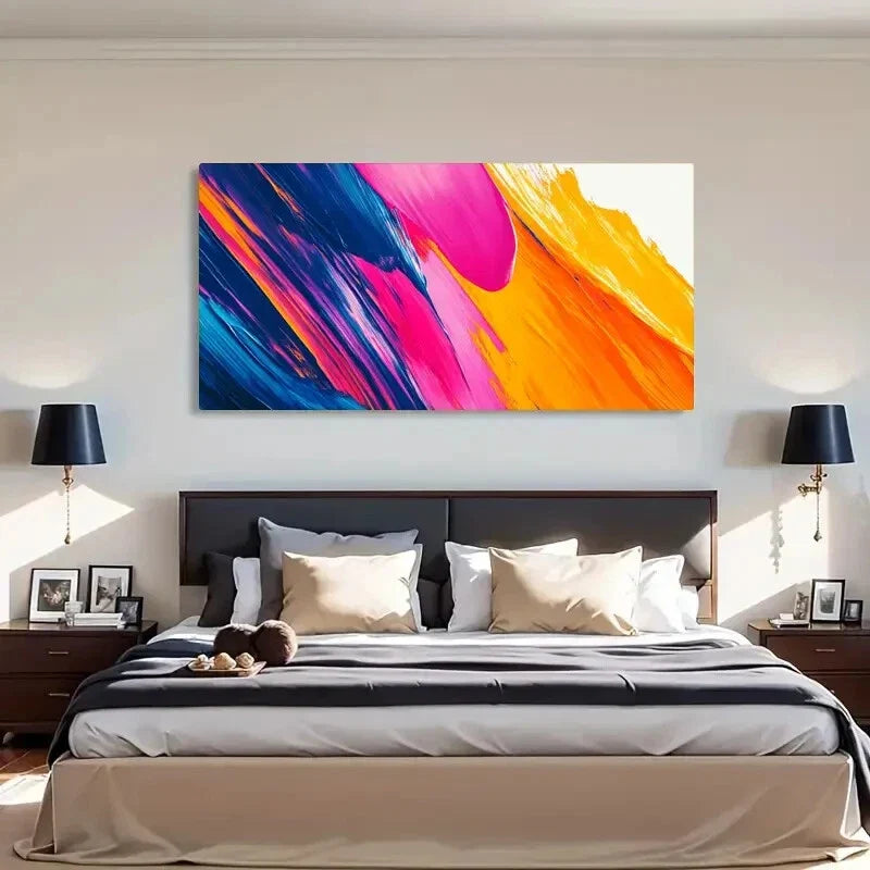 Abstract Vibrant Colors Wall Art Canvas Office Home Room Framed 120x60cm