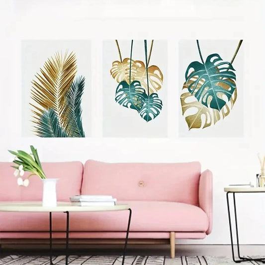 3pcs Tropical Green Plant Metal Print Ready to Hang Art