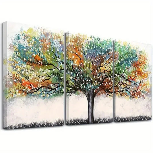 3pcs  Modern Colorful Abstract Tree of Life Wall Art Set Canvas Framed 40x60cm - High Quality Print 100% Australian Made Wall Canvas Ready to Hang