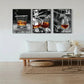 3pcs  Vintage Bottle and Glass Theme,   Metal Print Ready to Hang Art