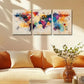 3pcs Watercolor World Map Design Metal Print Ready to Hang Art
