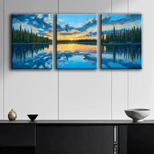 3pcs Luxurious Lakes of Alaska Scenery Perfect Wall Art Set Canvas Framed 40x60cm - High Quality Print 100% Australian Made Wall Canvas Ready to Hang