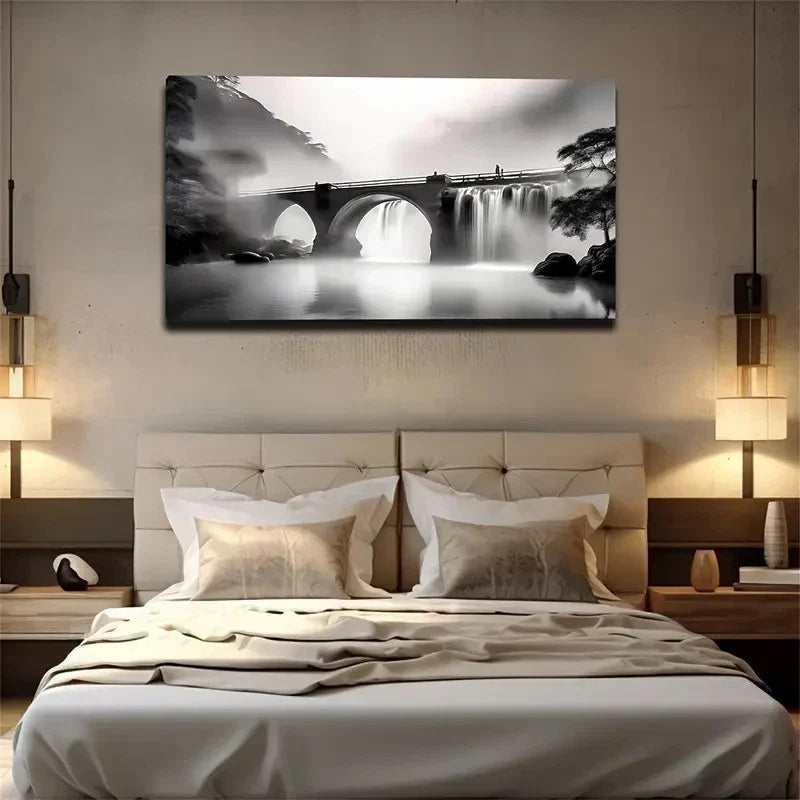 Shock Arch Bridge Wall Art Canvas Office Home Room Framed 80x45cm
