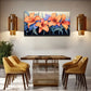 Vibrant Orange & Blue Botanical Wall Art Canvas Office Home Room Framed 120x60cm